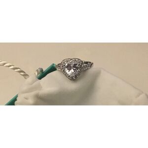 Gorgeous 3 Ct. Heart In Heart Sim Diamond Engagement/Right Hand Ring Sz 8